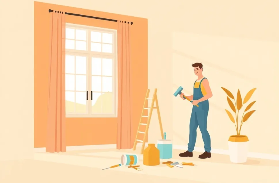 Intérieur rénové après travaux de peinture à Gex