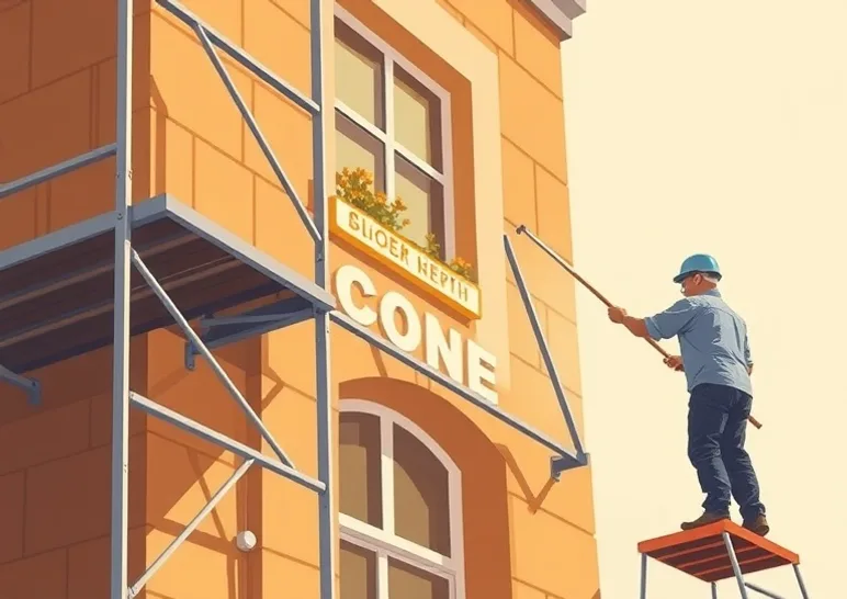 Ravalement de façade en pierre, nettoyage et application d'enduit