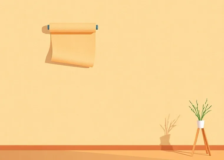 Pose de papier peint, rouleau et brosse à maroufler